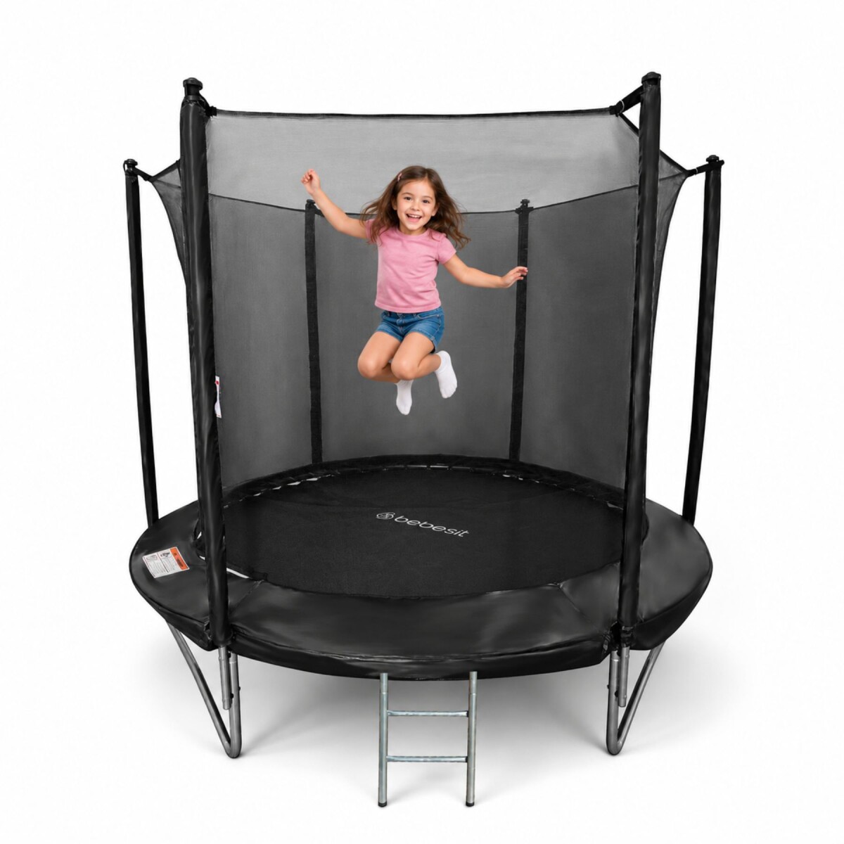Cama Elástica Bebesit 2,44 m Con Escalera Y Malla de Seguridad 