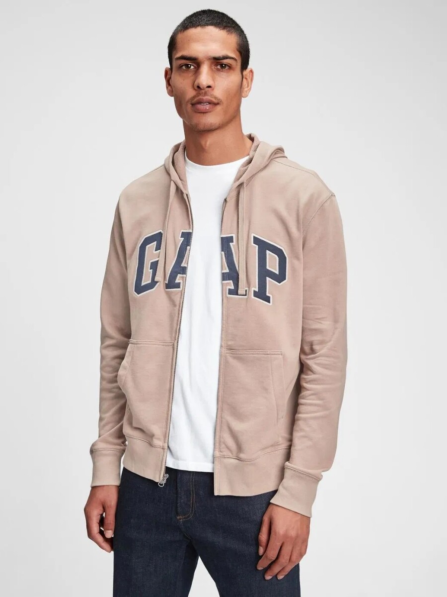 Canguro Con Cierre Logo Gap Hombre - Dull Rose 