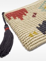 Bolso De Mano De Efecto Rafia Con Estampado Étnico natural