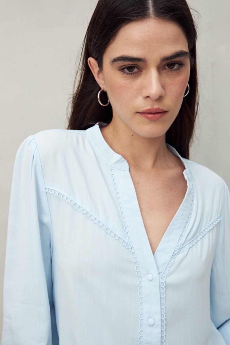 CAMISA BULLE Celeste