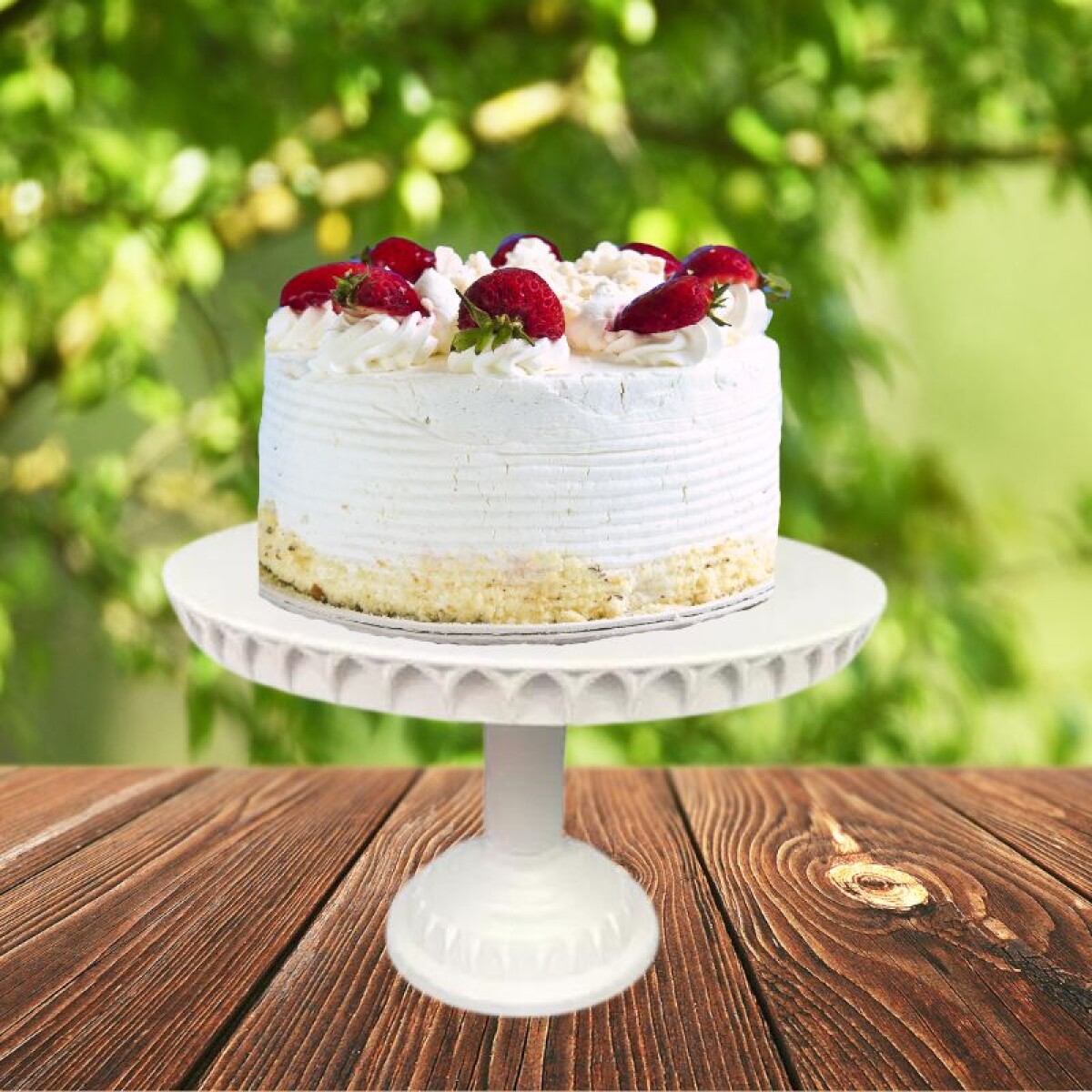 Soporte de Torta Rosa Altura Regulable - Blanco 