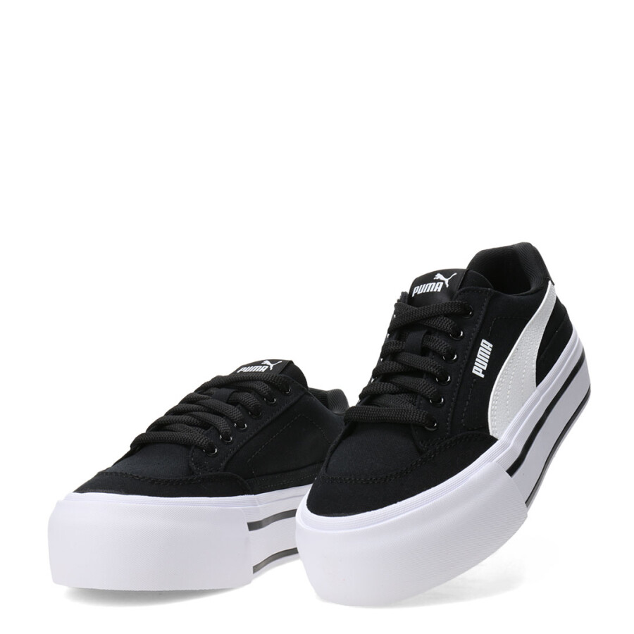Championes de Mujer Puma Court Classic Vulc Fs Plataforma Negro - Blanco