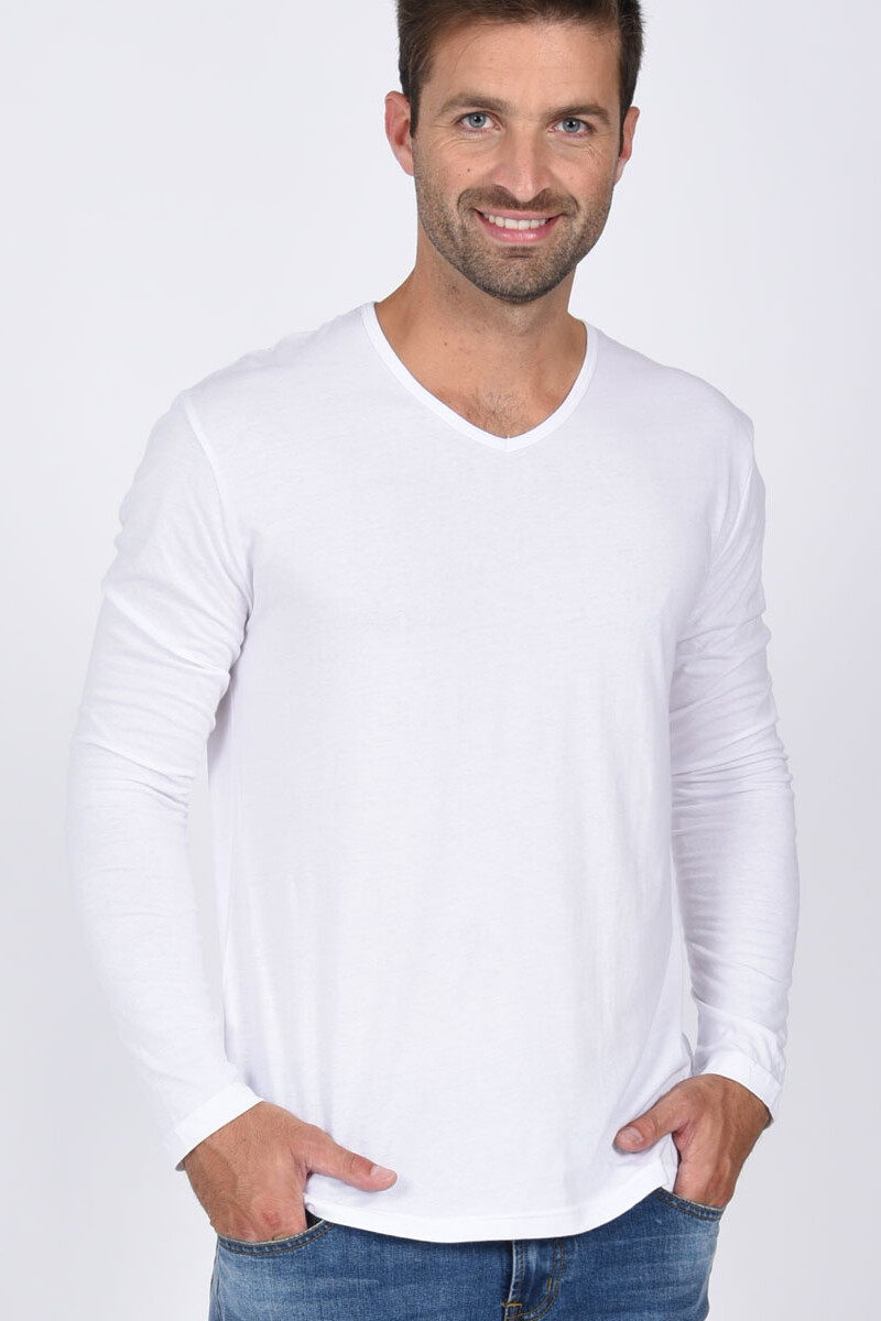 Camiseta cuello V Blanco