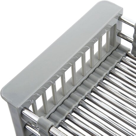 Escurridor Extensible de Pileta Seca Platos Frutas Verduras Gris