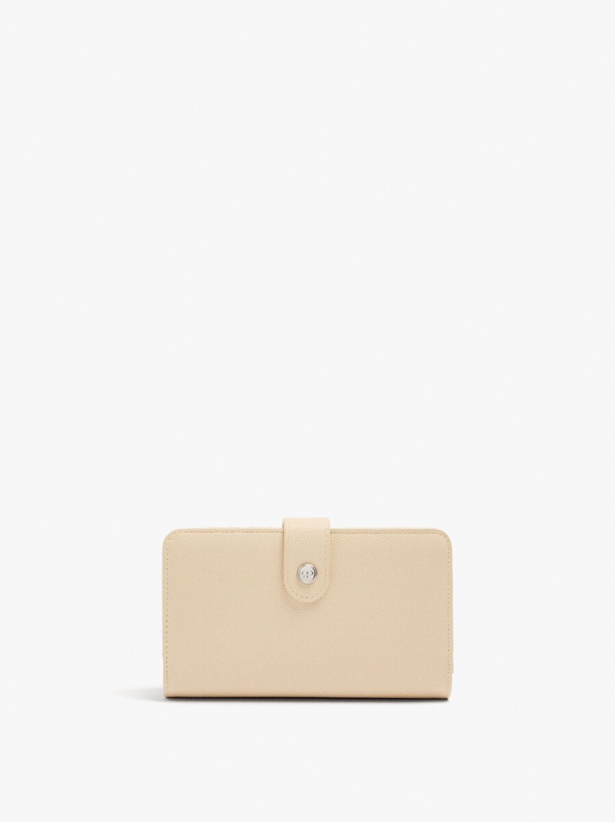 Cartera Con Textura L - beige 