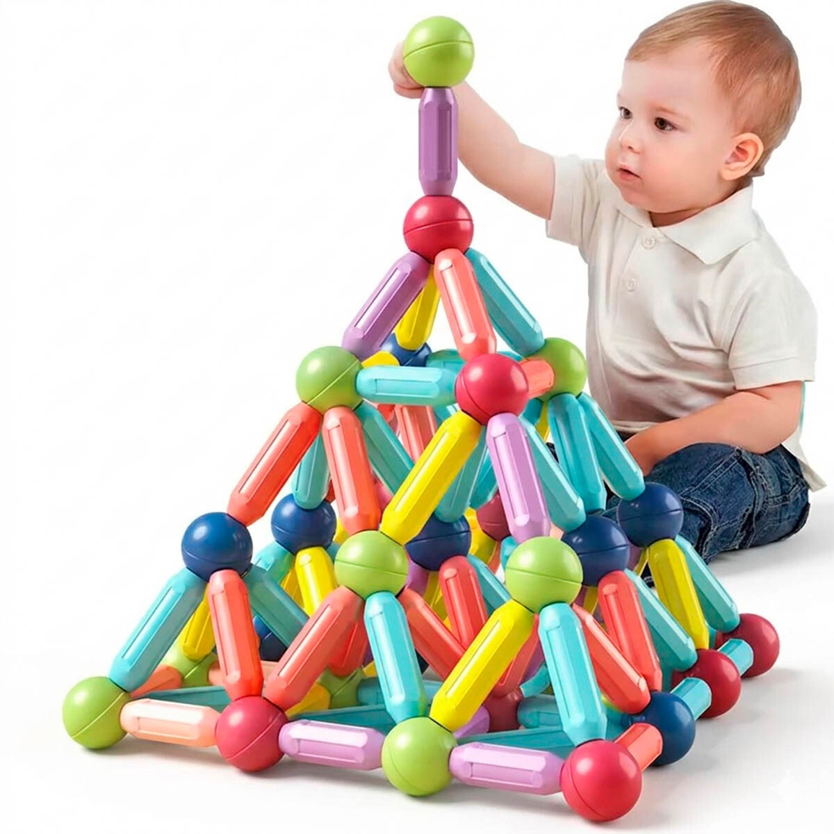 Juego Bloques Sticks Magnéticos 166pcs Construcción 