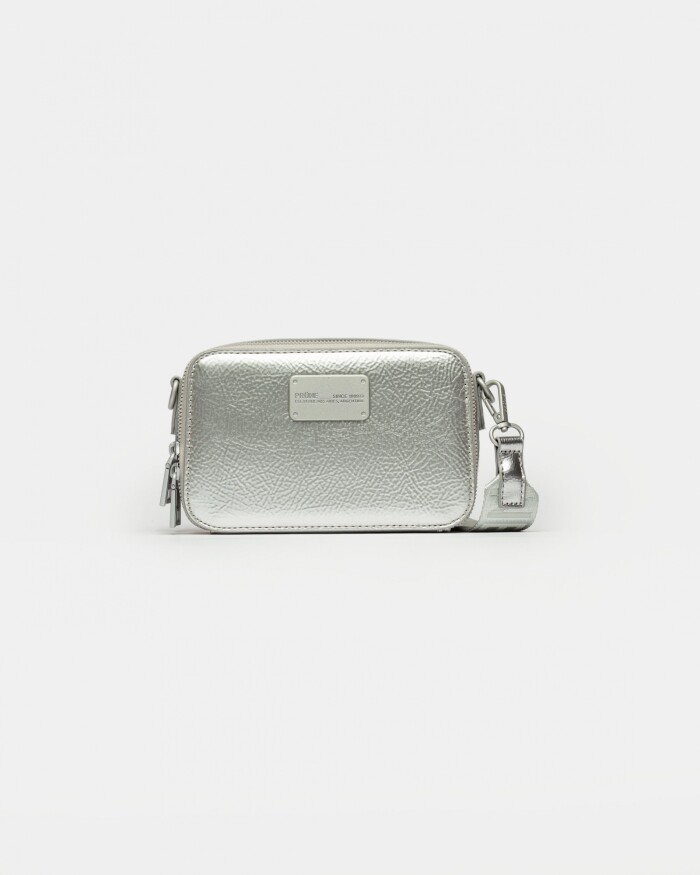 Mini bag New Penny en efecto cuero charol Plata