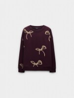 Sudadera Con Estampado De Lazos burdeos