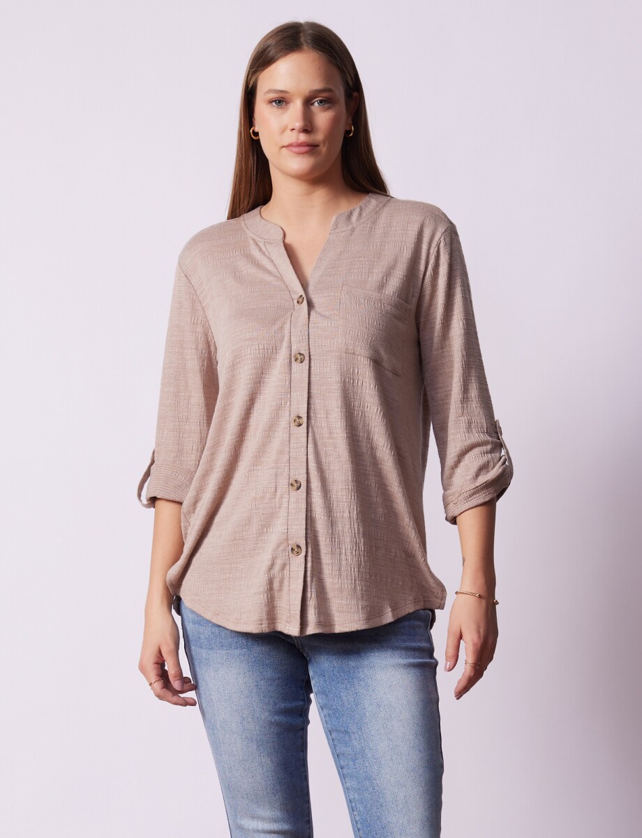 Blusa Botones - Tostado 