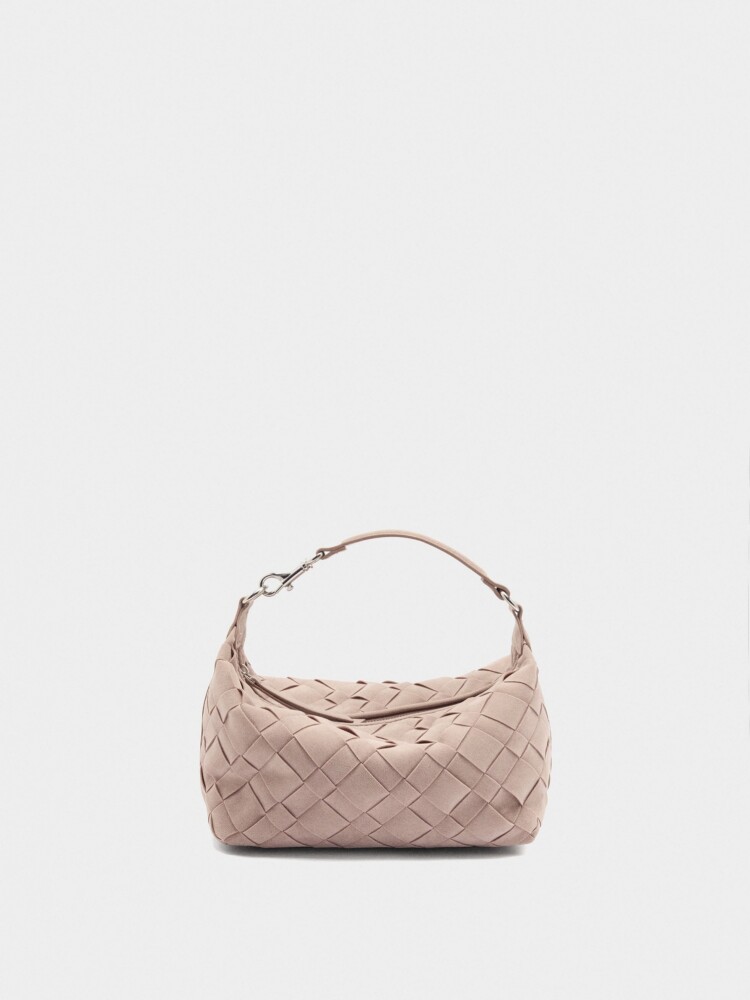 Bolso Bandolera Trenzado Efecto Piel rosa