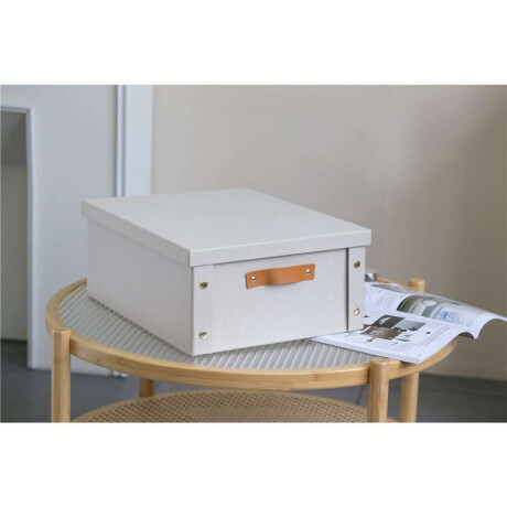 Caja Organizador C/Asa 33X40X17Cm Ext Tela Crema