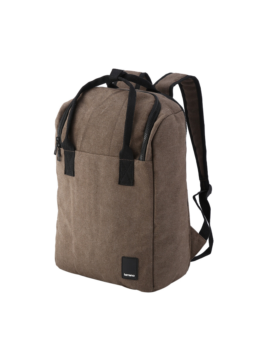 Mochila Matera Porta Laptop Tela - Marrón 