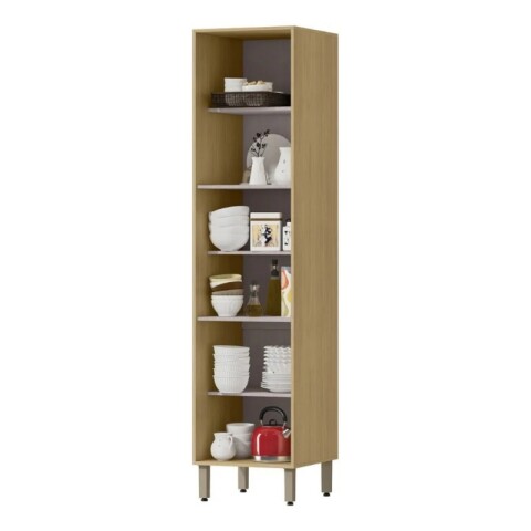 Mueble Panelero Multiusos Linea Gloria 1 Puerta y 5 Estantes - Castaño / Off White Mueble Panelero Multiusos Linea Gloria 1 Puerta y 5 Estantes - Castaño / Off White