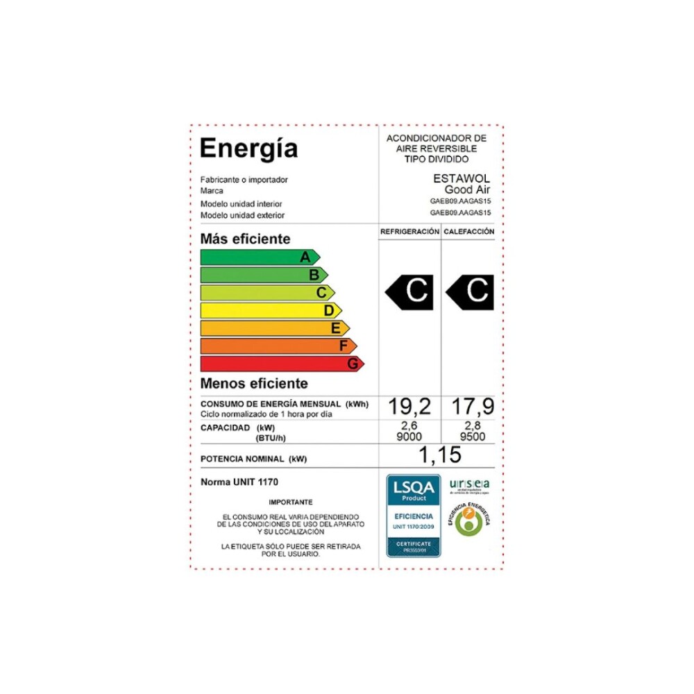 Aire Acondicionado 9.000 BTU ON/OFF - Modelo GAEB09 - goodAIR Aire Acondicionado 9.000 BTU ON/OFF - Modelo GAEB09 - goodAIR