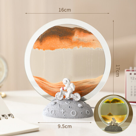 Cuadro De Arena Astronauta Anillo Con Luz Naranja