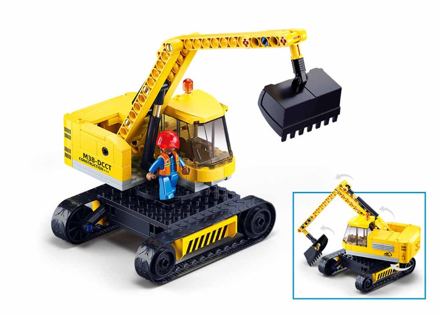 Pequeña Excavadora para armar+Figura 152 Piezas 