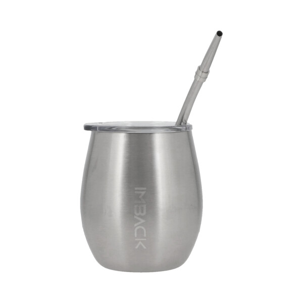 Set Termo de Acero Inoxidable Doble Capa y Doble Pico de 1 litro Color Plata + Mate + Bombilla Set Termo de Acero Inoxidable Doble Capa y Doble Pico de 1 litro Color Plata + Mate + Bombilla