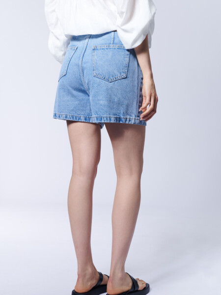 Short jean básico Azul Medio