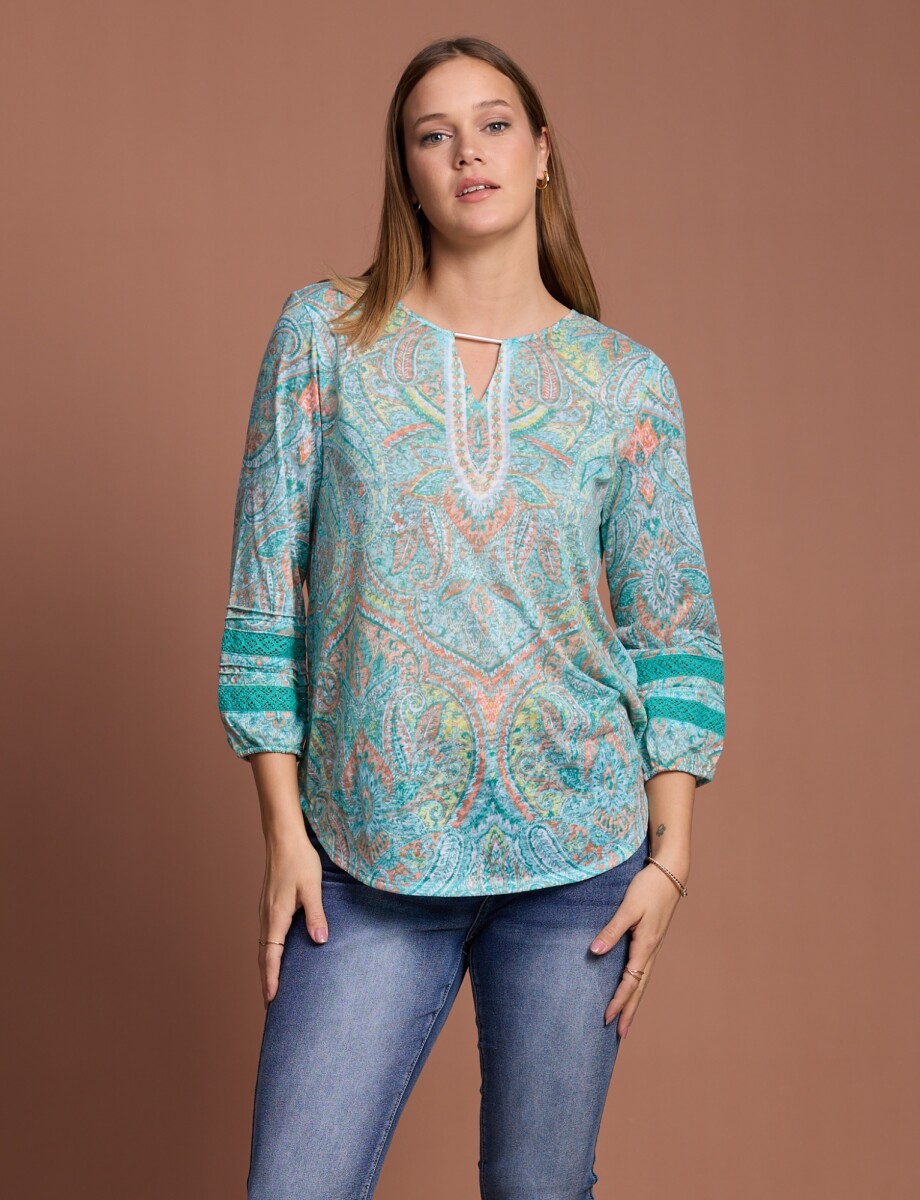 Blusa Printed - Verde/multi 