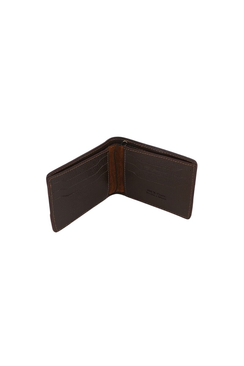 Billetera con cierre interior para billetes Marrón