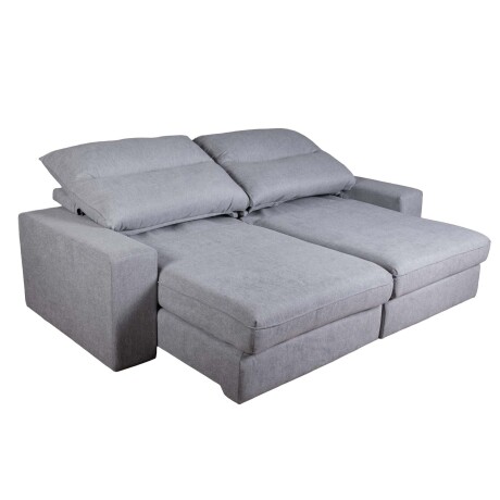 SOFÁ C/CHAISE 3 CUERPOS TELA GRIS BOREAL