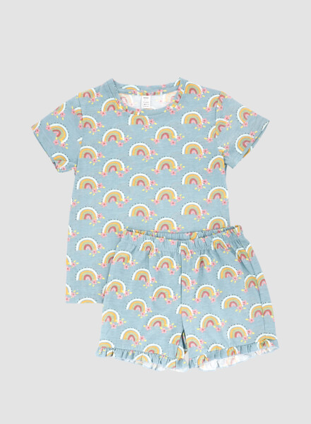 Pijama infantil arco iris Celeste