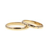Par de alianzas en oro amarillo 18k de 3mm y doble altura bombé con brillantes Par de alianzas en oro amarillo 18k de 3mm y doble altura bombé con brillantes