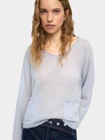 Jersey Mezcla De Lana Con Bolsillos azul