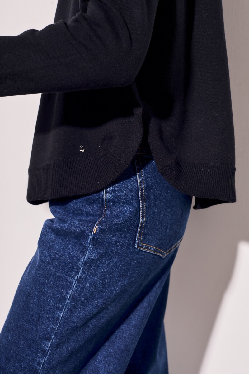 Sweater Algodón Elastano Negro