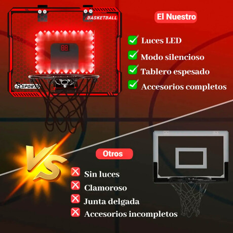 Tablero Basket C/contador Luz Led Portátil + Pelota Bkt001020