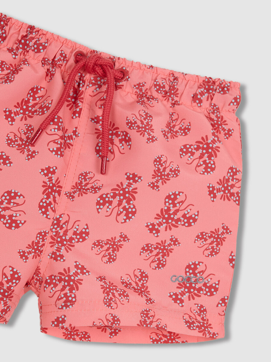Bañador Estampado Langosta Rosa