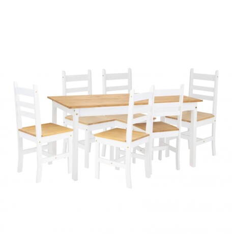 Juego Comedor 6 Sillas Lucia Blanco Unica