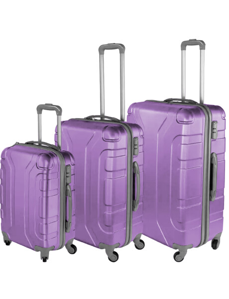 Set de 3 valijas de viaje rígidas Arye con ruedas Violeta