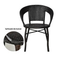 Juego de Mesa y 2 Sillas Para Jardin Negro