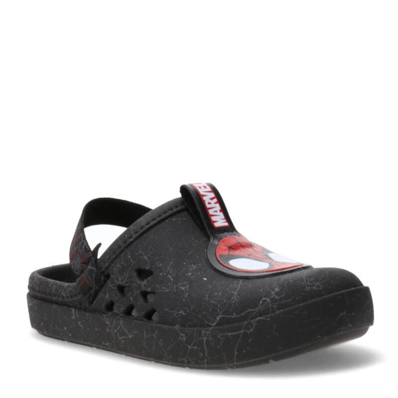 Zuecos Infantiles Marvel Round Babuch Spiderman Negro - Rojo