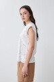 Blusa frente broderie blanco