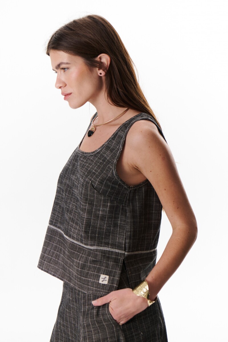 TOP LINO RAYA NEGRO