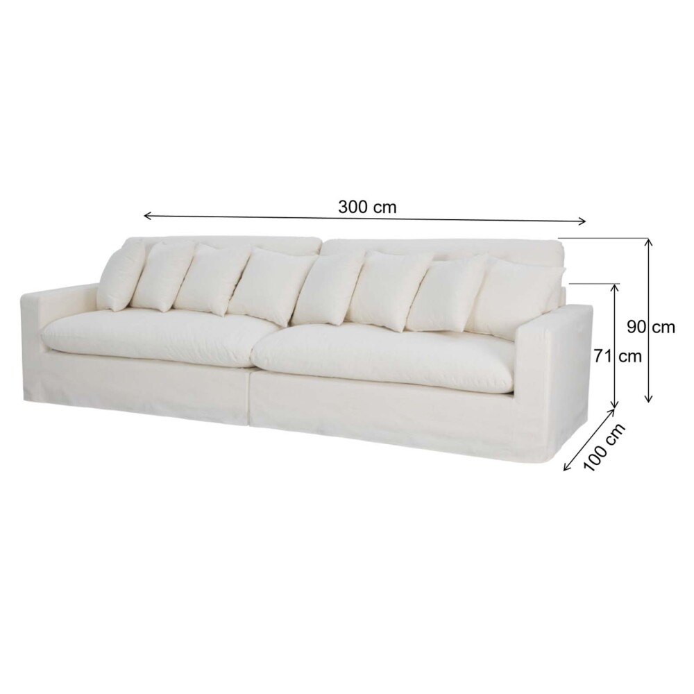 SOFÁ 4 CUERPOS TELA NATURAL-BEIGE MARBELLA CRUDO