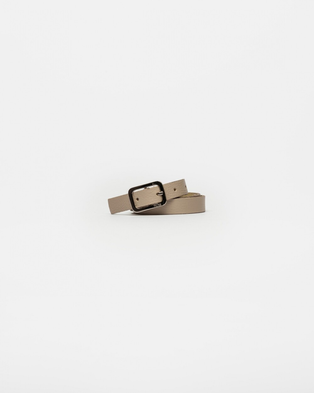 Cinturon Santorini En Cuero Graneado Taupe