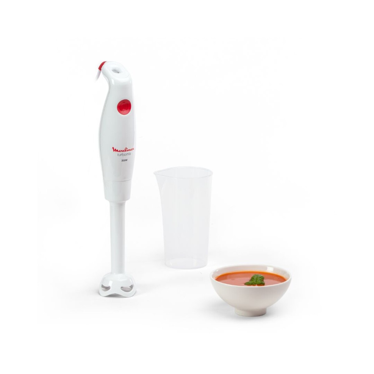 Mixer Moulinex Turbomix | Antisalpicaduras | Cuchillas Zelkrom | Color blanco. 