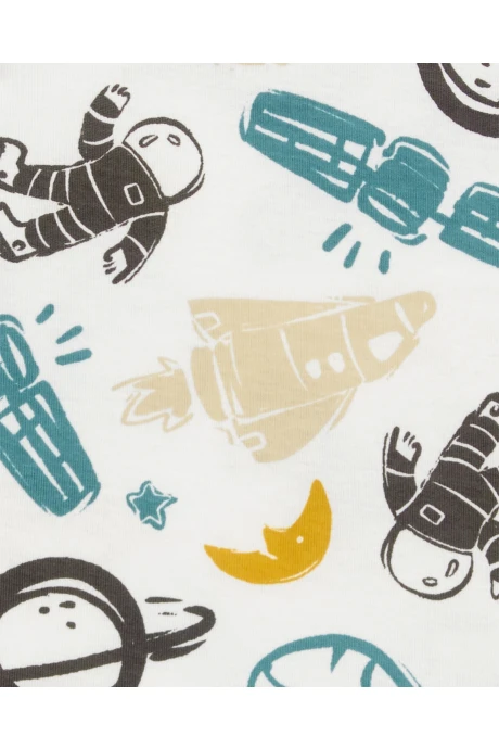 Pijama cuatro piezas de algodón, dos pantalones y dos remeras, diseño astronauta Pijama cuatro piezas de algodón, dos pantalones y dos remeras, diseño astronauta
