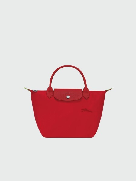 Longchamp -Cartera Longchamp plegable de nylon con cierre y asa corta, Le pliage green S Rojo