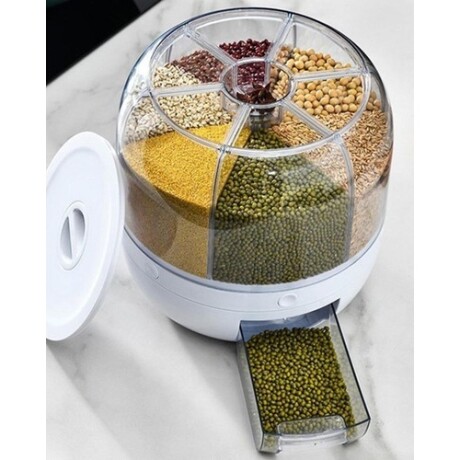 Dispensador de cereales giratorio con 6 divisiones Dispensador de cereales giratorio con 6 divisiones