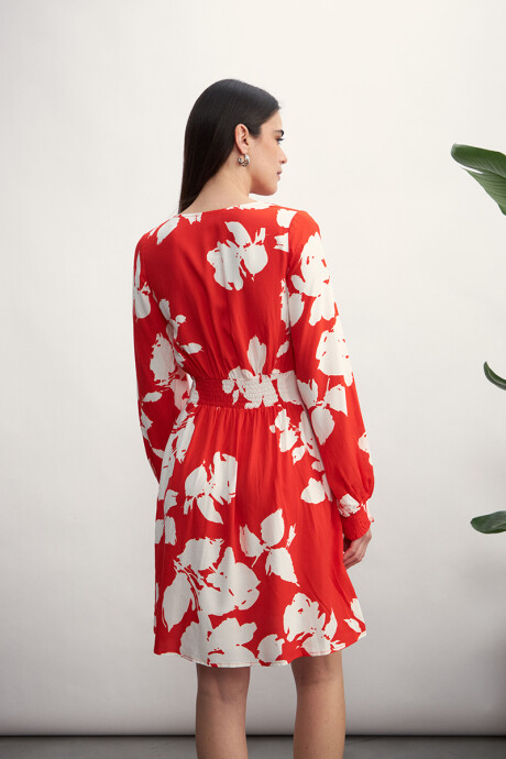Vestido Sara Rojo estampado