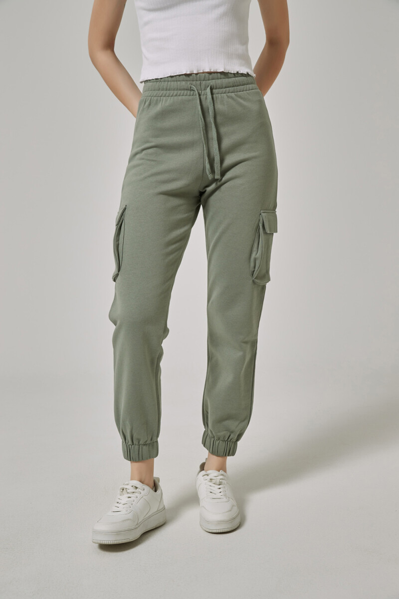 Pantalon Deportivo Comfini - Verde Grisaceo 