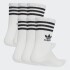 Medias Adidas Crew 3 Rayas 6 Pares Blanco