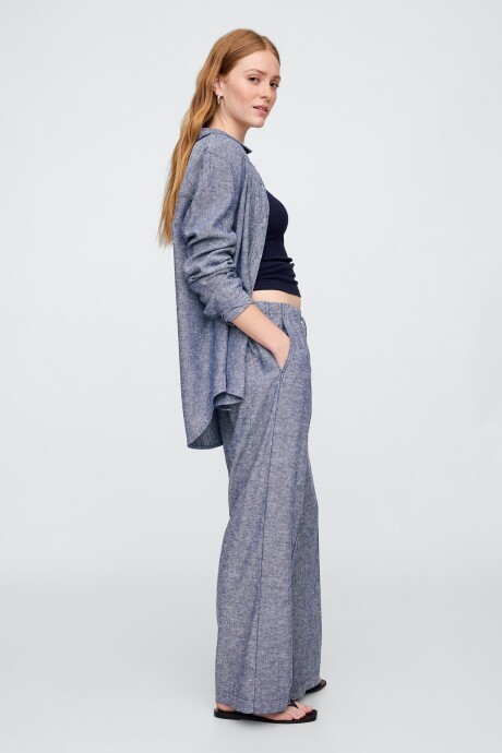 Pantalón De Lino Mujer Chambray 042