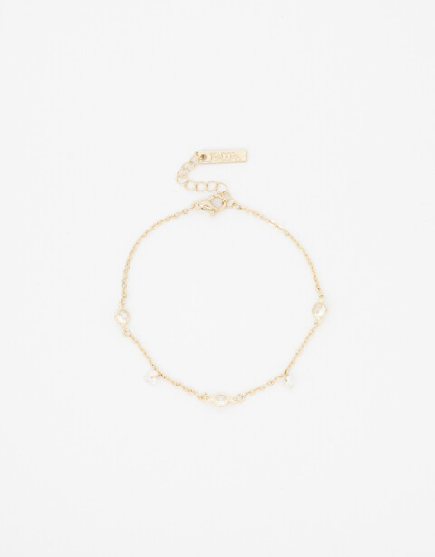 Pulseras Flexibles Strass Pulsera Flexible De Corazón Cubic - Dorado