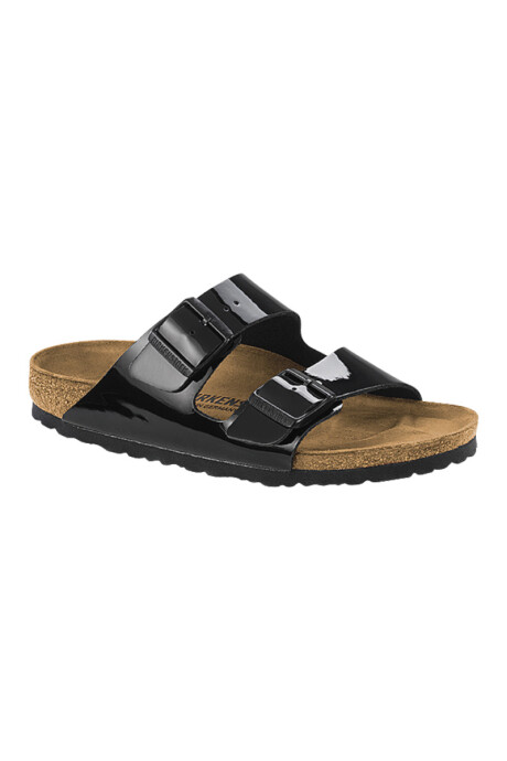 Sandalia Arizona Birko-flor Patent -estrecho Black