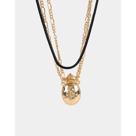Collar Corto Con Dije De Botella Dorado Burnish Gold